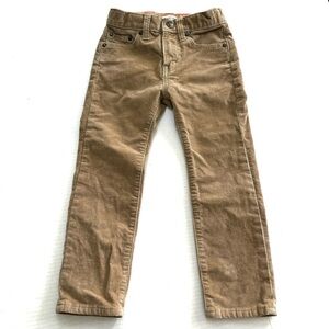 J. Crew Crewcuts Stretch Corduroy Pants Straight Leg Tan Adjustable Waist Boys 4